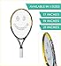 Kids Tennis Racket with Training Videos – 21 Inch Aluminum Youth Tennis Racket with Neoprene Handle for Children Age 5-12 – Learn Faster and Play Better by Street Tennis Club, Black/Yellow