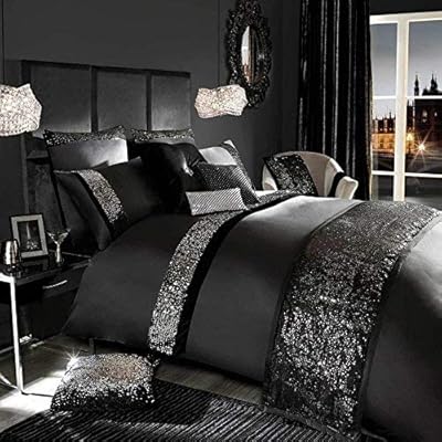 Buy Planet 007 Set Of 5 Silver Sequin Black Egyptian Cotton Duvet Cover Setquilt Cover Set With Pillow Covers Bedding Christmas Xmas Halloween Gift Size Twin Online In Kuwait B07rrkwtvt