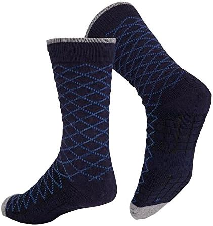Ministry of Supply: Smarter Dress Socks: Maximizing Comfort, Odor Control, Innovative Design (Blue Argyle) (Medium, Blue Argyle)