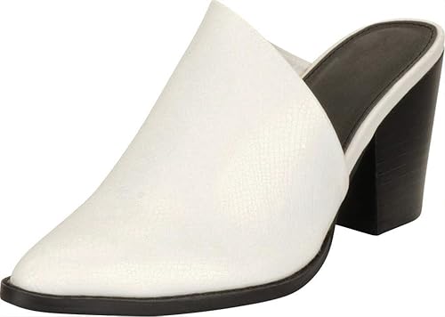 pointed block heel mules