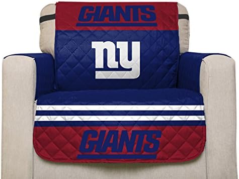 NFL New York Giants Chair Reversible Furniture Protector with Elastic Straps, 75-inches by 65-inches