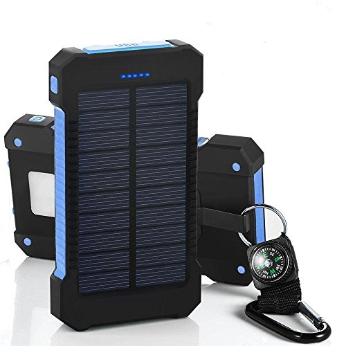 Solar Charger 10000mAh Solar Power Bank Dual USB Port Portable Charger
Solar Battery Charger for iPhone iPad iPod Cell Phone Tablet Camera
Rain-Resistant Dust-Proof and Shockproof