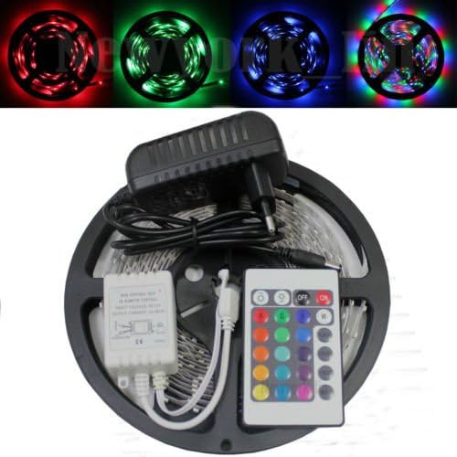 Buy Cy Led 5m Waterproof Rgb Led Strip Light 300 Leds Smd 3528 24 Tasten Fernbedienung 12v 2a Power Driver Online At Low Prices In India Amazon In Led Fernbedienung Rgb