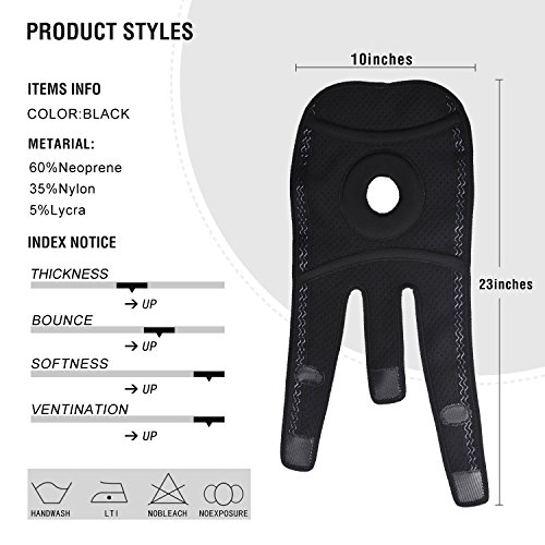 Knee Brace Wrist Protective Pads Professional Knee Support For Construction Basketball Bicycle Wresting & Volleyball,with Adjustable Size and Breathable,Ligaments and Meniscus, Black