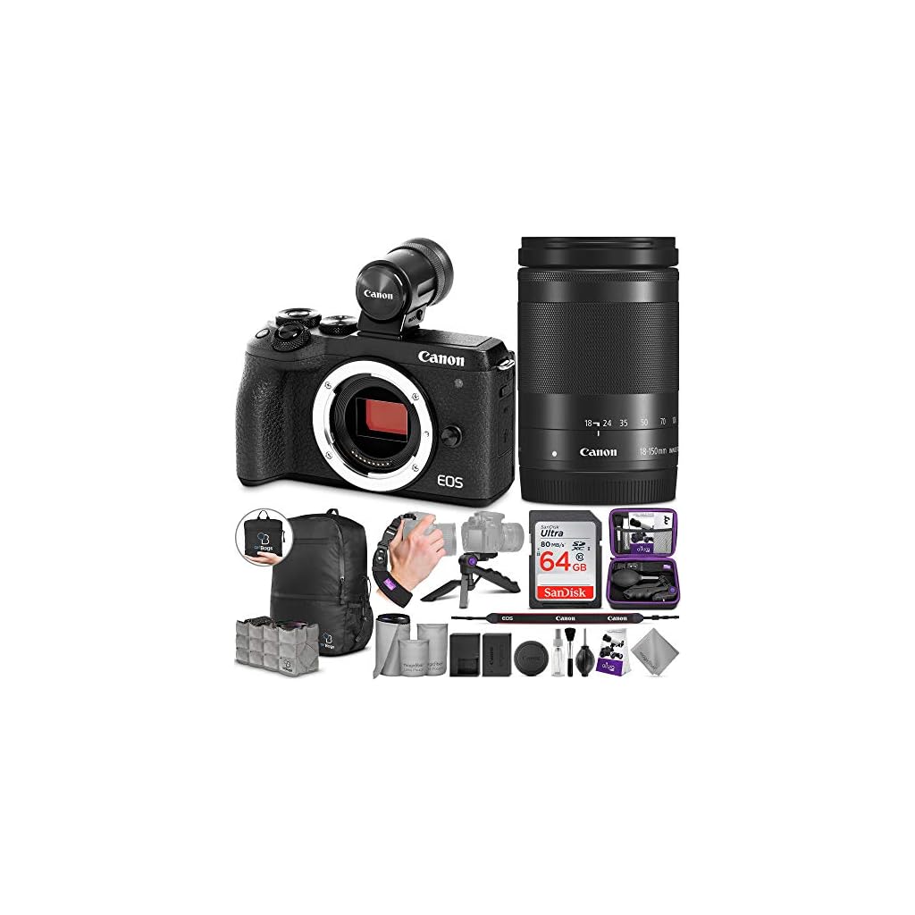 Canon EOS M6 Mark II Mirrorless Digital Camera and 18150mm Lens + EVF