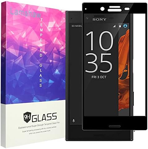 Sony Xperia XZ Screen Protector, Lamshaw 9H Full Coverage Tempered Glass Screen Protector for Sony Xperia XZ (Black)