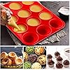 SUPER KITCHEN Set of 2 Large Muffin Tray 12 Cup Silicone Muffin Pan, Non-Stick Muffin Cupcake Tin, Baking Mould for…