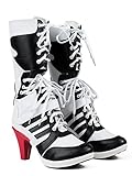 Dreamy House Womens Cosplay Shoes Suicide Squad Harley Quinn Boots