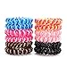 Spiral hair band No Crease Elastic Ponytail Holders Phone Cord Traceless Hair Tie Suitable for All Hair Types, 6 Colors,2pcs/color, Pack of 12 (Multi-colored) …
