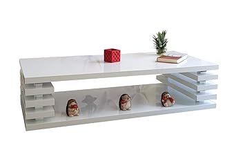 Couchtisch weiß Hochglanz | Akemi | Brefeo Wohnzimmertisch Couchtisch Sofatisch Wartezimmertisch Kaffeetisch Lounge Tisch Rec