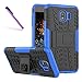 J4 2018 Case, Tyre Pattern Design Heavy Duty Tough Armor Extreme Protection Case With Kickstand Shock Absorbing Detachable 2 in 1 Case Cover For Samsung Galaxy J4 2018 J400. Hyun Blue