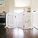 WELLAND Freestanding Wood Pet Gate with Walk Through Door White, 88-Inch Width, 32-Inch Height (Set of Support Feet Included)