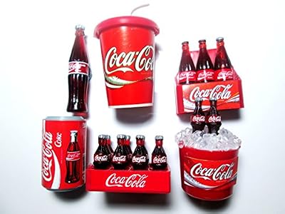 6 Pcs./set Coca Cola Coke Fridge Magnet, Collectables Dollhouse Miniature Mini Fridge Magnet