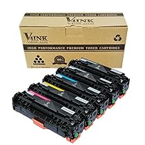 V4INK 5 Packs New Replacement for 305A CE410X CE411A CE412A CE413A Toner Cartridge for use with HP LaserJet Pro 400 Color MFP M451nw,M451dn, M451dw, MFP M475dn, MFP M475dw, Pro 300 Color MFP M375nw