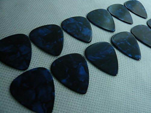 Guitar Picks Blank Celluloid No Printing Medium 1mm, 24 Pcs Pearl Blue