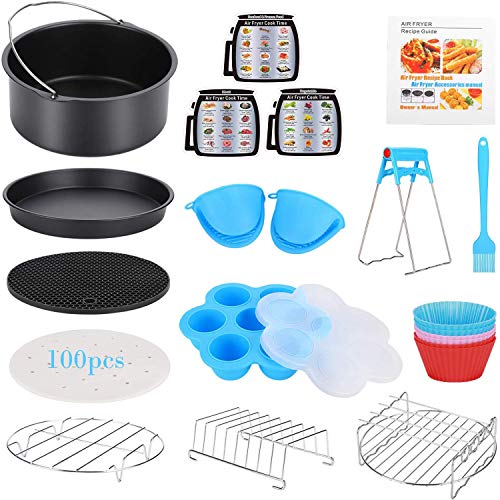 16 Pcs Air Fryer Accessories with Recipe Cookbook for Growise Phillips Cozyna Fits All 3.2QT - 5.8QT Air Fryer, 7in Deep Fryer Accessories