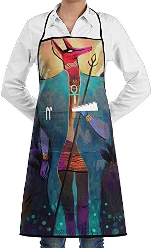Egypt Anubis Creative Family Woman Kitchen Apron Adjustable Without BBQ Towel
