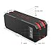 Bluetooth Speaker, Wirezoll IP67 Waterproof 20W Stereo Portable Wireless Speaker with Universal Bike Holder / Enhanced Bass / 15 Hours Playtime / TF Card Support / Built-in Microphone / Black & Red