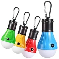 Zoojee Studio YG-310 Camping Lights Bulb-4 Pack and 4 Colors (Orange, Blue, Red & Green) Camping Lantern-1.97X4.72 Inch Portable Hanging Tent Lights Bulb, Bateery Powered Lantern