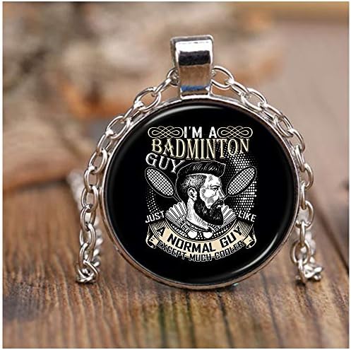 OMANECK Cool Badminton Player Necklace Nickel, I'm A Badminton Guy Necklaces