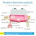 Lemon Ribbon Multifunction Pencil Box Set with Plastic Holder Flat Magnetic Lid Hardtop Waterproof Outside Cute Pop Out School Individual Pen Storage Case for 90s Girl School Kids Gift