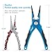 Piscifun Fishing Pliers Braid Cutters Split Ring Pliers Hook Remover Lightweight Fish Holder (Red & Silver)