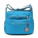 J-BgPink Lightweight Waterproof Nylon Handbag Crossbody Messenger Bag Shoulder Bag Famous Brands (sky blue)