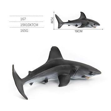 EDTara Simulate Shark Modeling Decoration Kids Early Learning Toy 167 White Shark 165g
