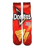 Mens Funny Crazy Color Doritos Athletic Basketball Sports Crew Tube Sock (Medium, Doritos-nacho cheese)