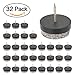 LOUFIMIDON Furniture Nail, 0.94'' or 24mm Felt Furniture Pads, Nail on Furniture Glides (32 Pack)