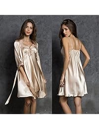 Traje de pijama sexy de satén de seda, 2 piezas, el mejor regalo para niñas