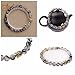 ERAWAN Men's Natural Black Lava Stone Bead Gold Lion Buddha Beaded Charm Bracelet 8mm EW sakcharn