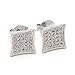 Hypoallergenic Fashion Men Earrings Stud Surgical Steel Post Big Square Ear Stud Earrings for Men Guys Sensitive Ears 9.5mm（Nickle Free）