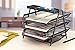 Halter 3-Tier Mesh Desktop Organizer with Sliding Paper Trays for Desk Accessories, Office Supplies and File Storage, Black