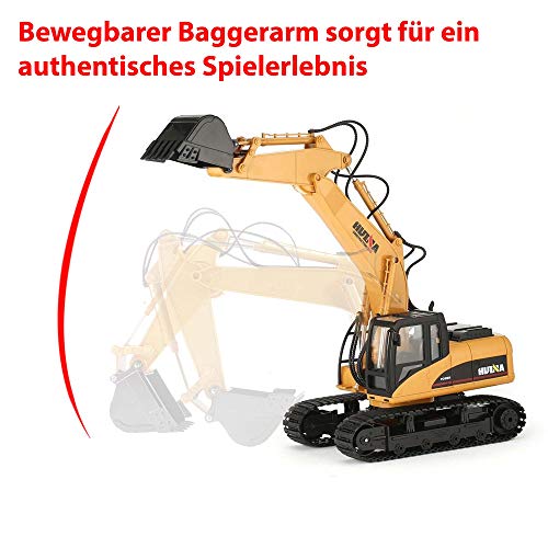 15-Kanal RC ferngesteuerter DieCast Raupenbagger 2.4GHz Edition, sehr hochwertig viele Metallbauteile,680° Grad… – Bild 3