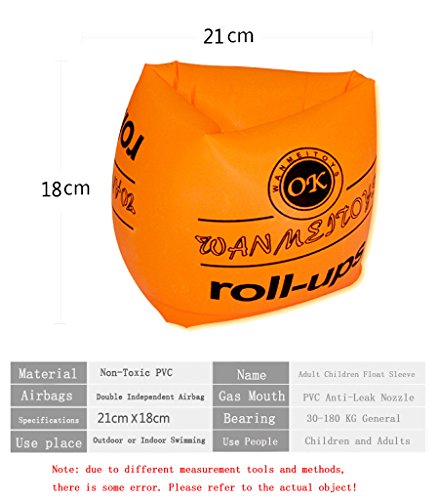 SUP Kayak Accessories Swim Arm Bands Floatation Sleeves Ring Swim Tube Emergency Survival Kit - 2 Packs Pro Inflatable Floats for Adult and Kids, Water Wings Swimming Belts Training Equipment Aid - Thumbnail 7