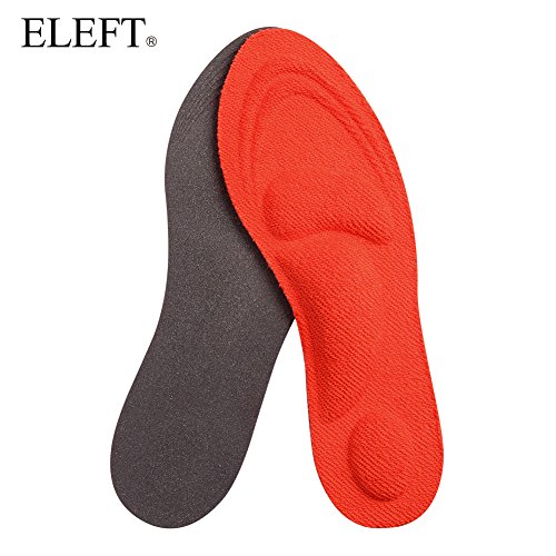 ELEFT 4D Terry Barefoot Arch Support Insoles Women's Size 5-9 1 Pair (orange)