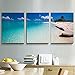 Canvas Wall Art Blue Sky Sea Beach Sands - Contemporary Pictures Canvas Painting Modern Artwork for Home Decoration Framed Ready to Hang-12