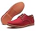 DADAWEN Men's Casual Canvas Oxfords Walking Shoes Sneakers Lace Up Dress Shoes Red US Size 12