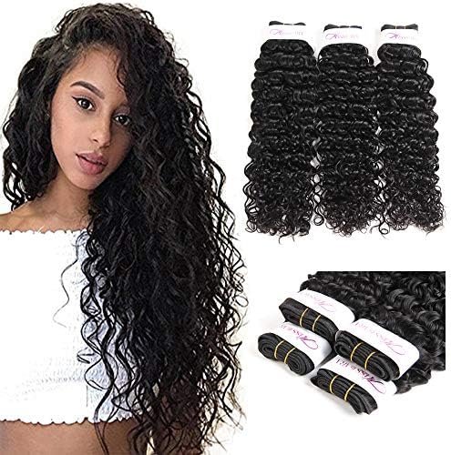 Brazilian Hair Water Wave Bundles Virgin Human Hair Ocean Wave Bundles 100% Unprocessed Hair Brazilian 3 Bundles (24 26 28) Human Hair Extensions