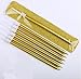 Astra Gourmet 12 Count Party Long Thin Metallic Birthday Candles in Holders for Birthday Cakes Decorations, Gold