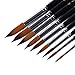 Grocery House Paintbrushes (9 Pack), Long Handle Round Brush Set 0-16#, Art Paint Brushes for Acrylic, Oil, Watercolors