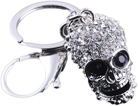 Atickbase Rhinestone Crystal Skull Keychain Brilliant Diamond Key Chain Hanging Gifts