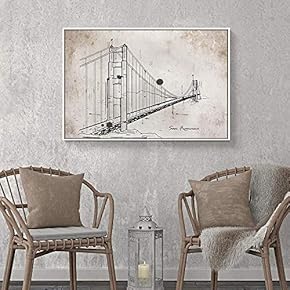 Floating Framed for Living Room Bedroom Hand Painted Building for