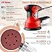Hi-Spec 2A 240W Random Orbital Disc Palm Sander & 10pc Sanding Papers for Removing Paint, Varnish, Stains, Preparing Furniture, Sanding Down & Finishing Wood