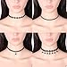 [12 PCS] Aottom Choker Necklace for Women Girls, Black Classic Velvet Stretch Gothic Tattoo Lace