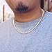 Niv’s Bling - 14K White Gold Plated Tennis Necklace - Iced 1 Row Chain, 36 Inches