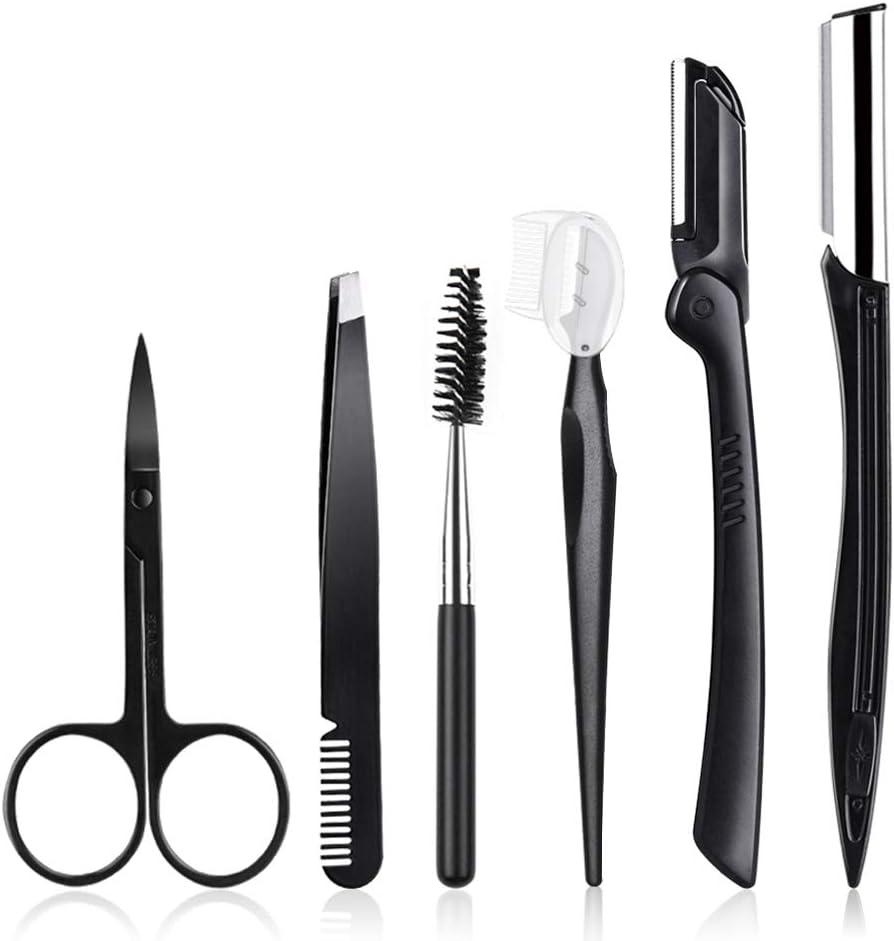 Eyebrow Kit 6 in 1,Eyebrow Scissors, Eyebrow Razor, Eyebrow Brush, Tweezers, Eyebrow Trimmer, Eyebrow Grooming, Eyebrow kits for Women: Home Improvement