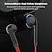 VMTOP Earphonesred Earphones, Stereo Headphones with Microphone 3.5mm Earbuds for iPhone/iPod/iPad/Samsung Galaxy and Android Compatible, Black/Red