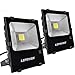 LEPOWER 50W LED Flood Light 2 Pack, Super Bright Outdoor Work Light with Plug, 250W Halogen Bulb Equivalent, IP66 Waterproof, 4000lm, 6000K, Outdoor Led Lights (White Light) primary